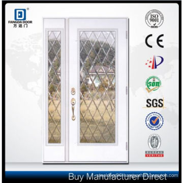 Fangda One and Half Decorative Glass Inserted Exterior Fiberglass Door